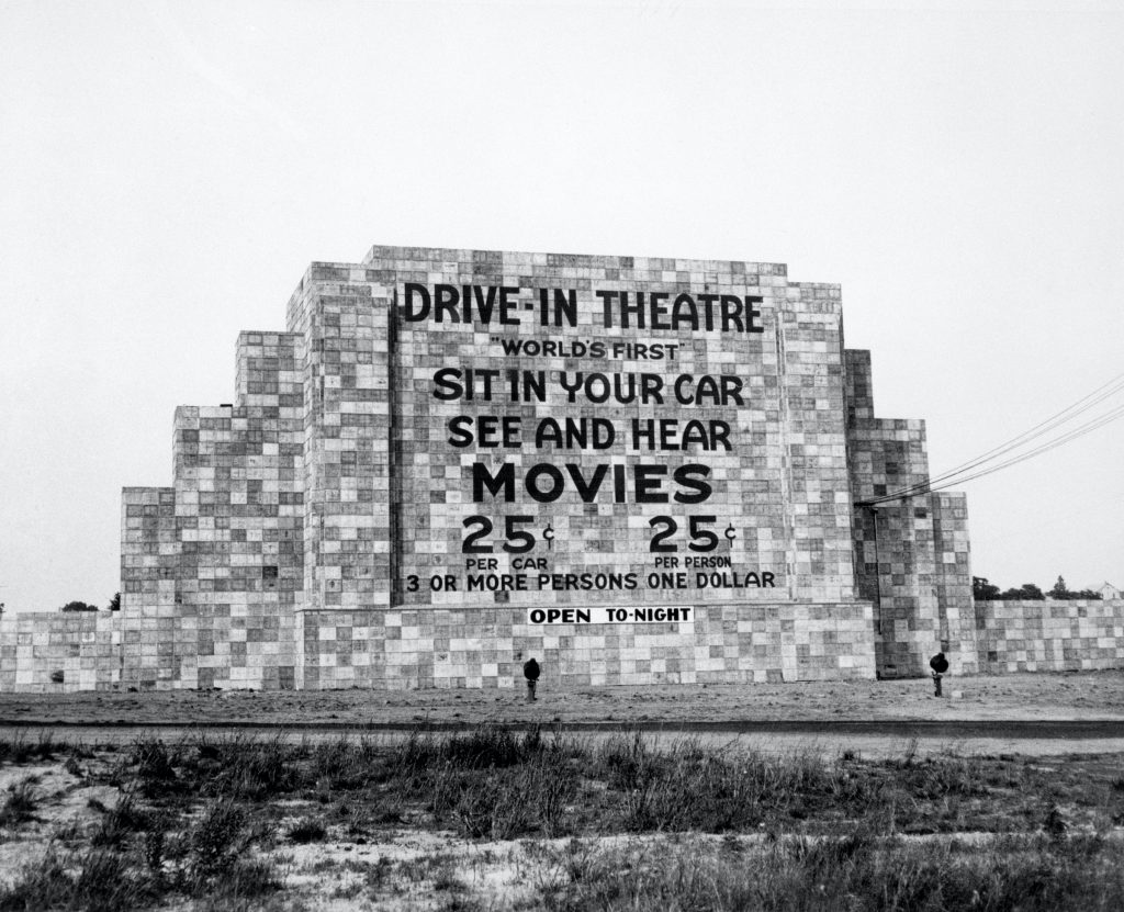 Drive-in movie theatre, Camden, New Jersey, 1933