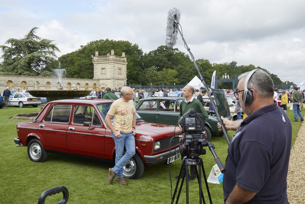 Filming interviews with Simon Hucknall and his Fiat 128 at the 2021 Hagerty Festival of the Unexceptional