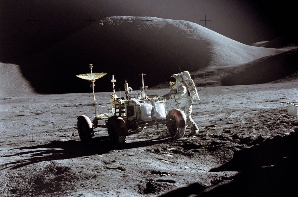Lunar Roving Vehicle on the moon