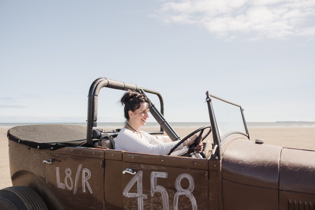 Vintage hot rod racer Rebecca Valverde