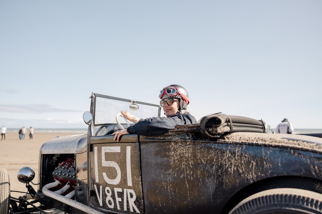 Sarah Bradley with her 1929 Model A roadster 