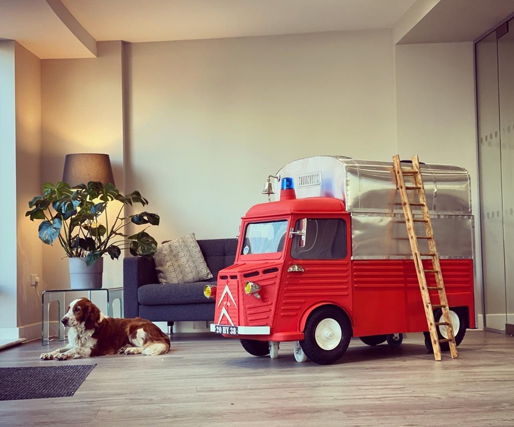 Miniature Citroen H van fire engine child's bed