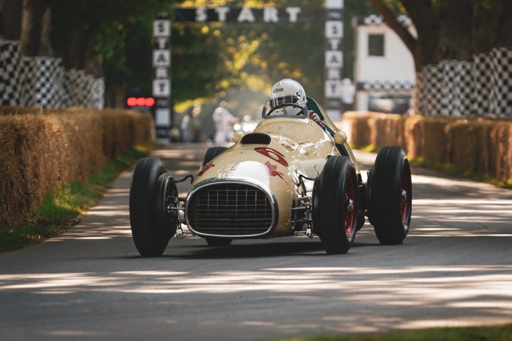 Queenie Louwman drives the Ferrari 375 at 2021 Goodwood Festival of Speed