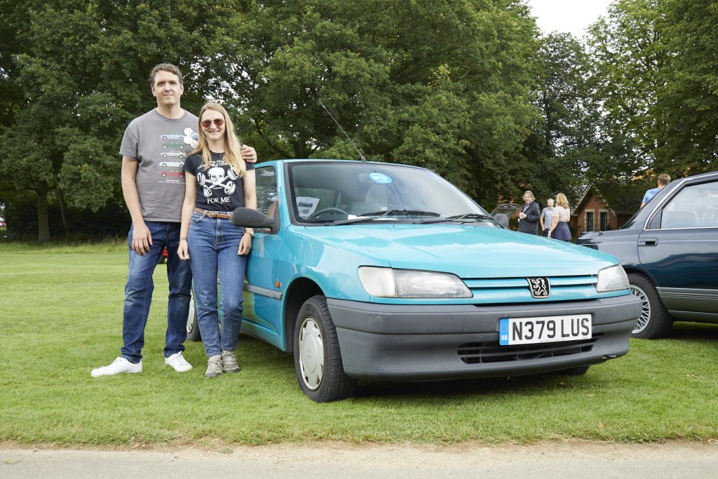 Chris and Nicola Haining, 1995 Peugeot 306 1.4i XN in Bermuda blue