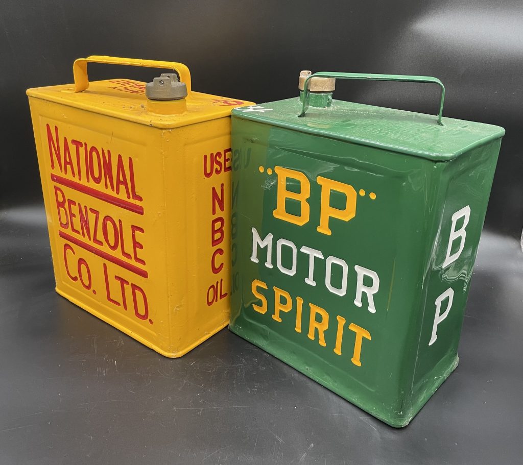 Alan Pooley petroliana collection BP fuel cans