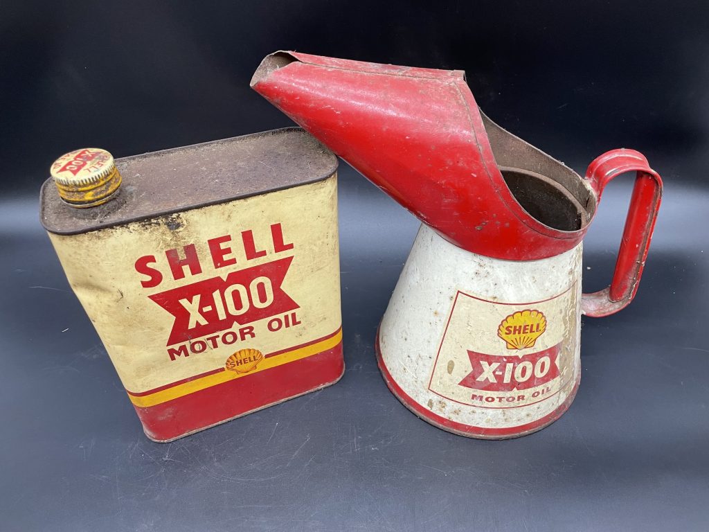 Alan Pooley petroliana collection Shell oil cans