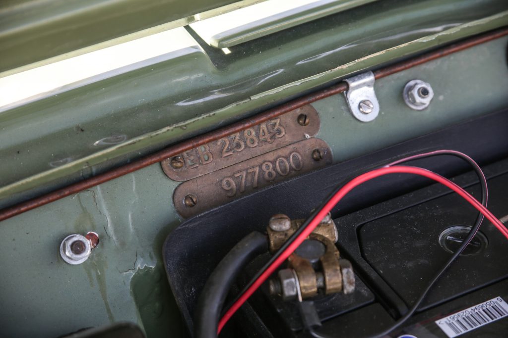 Triumph TR3A engine plate