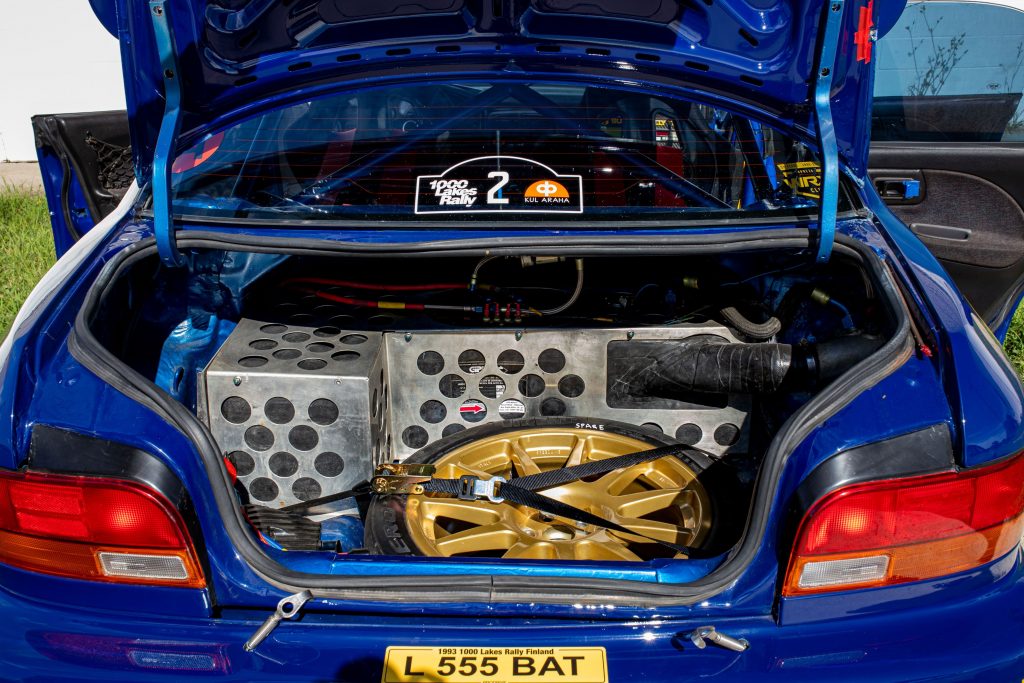 Boot of 1993 Subaru Impreza driven by McRae