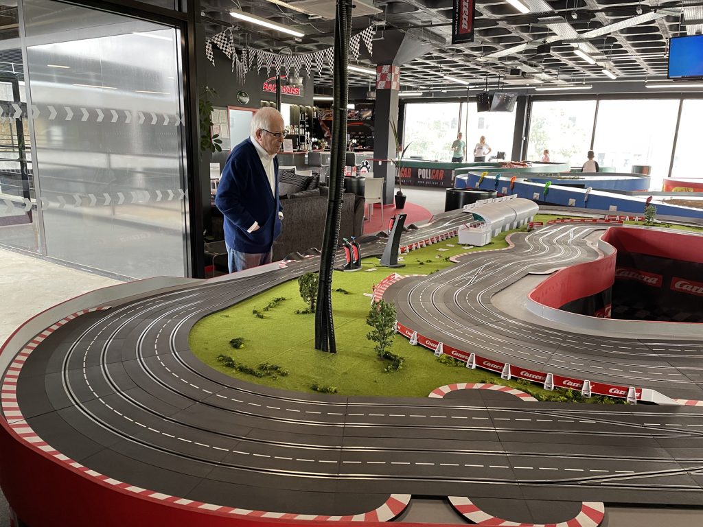 Ivan Berg tackles the slot car track at Race Wars