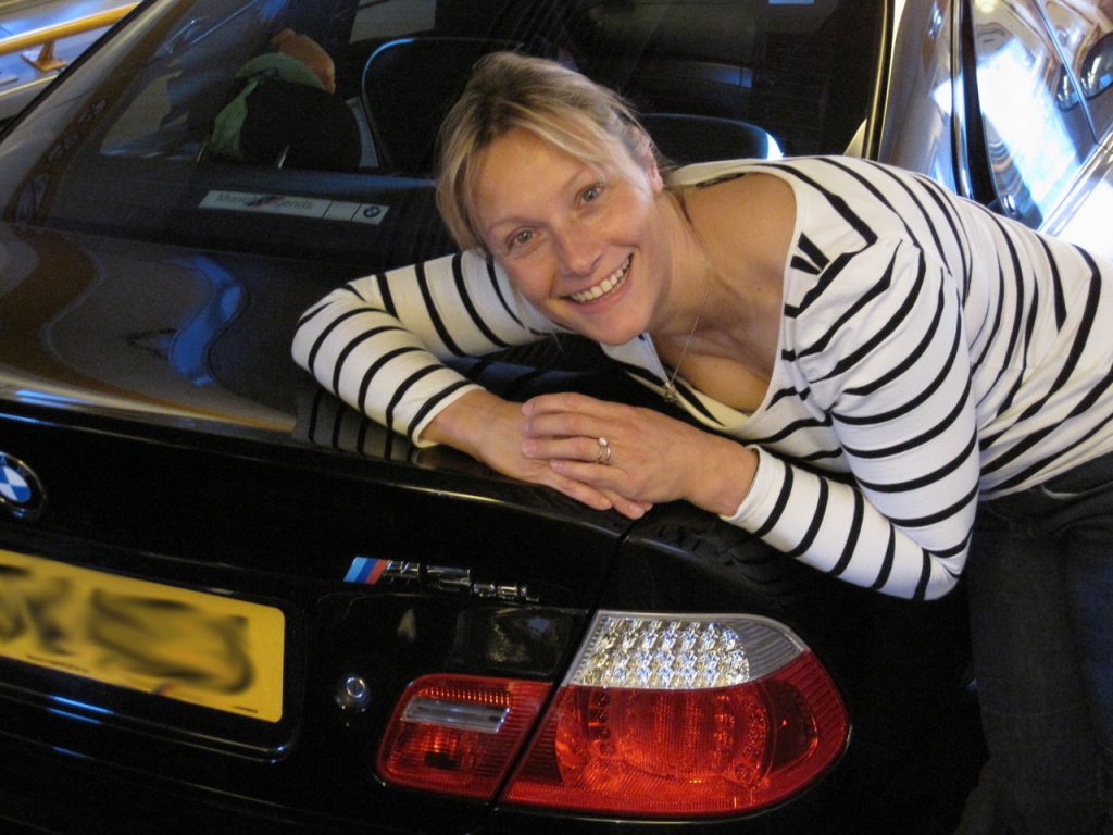 Vicki Butler-Henderson and her BMW M3 CSL