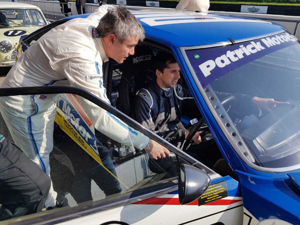 James Wood and Neel Jani with the Rover SD1 in the 2019 Goodwood Members Meeting