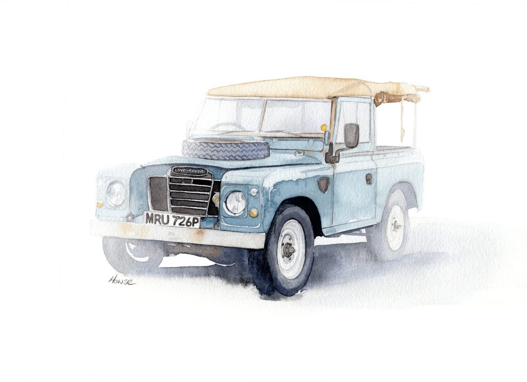 Land Rover Series 3 watercolour by Paul Howse