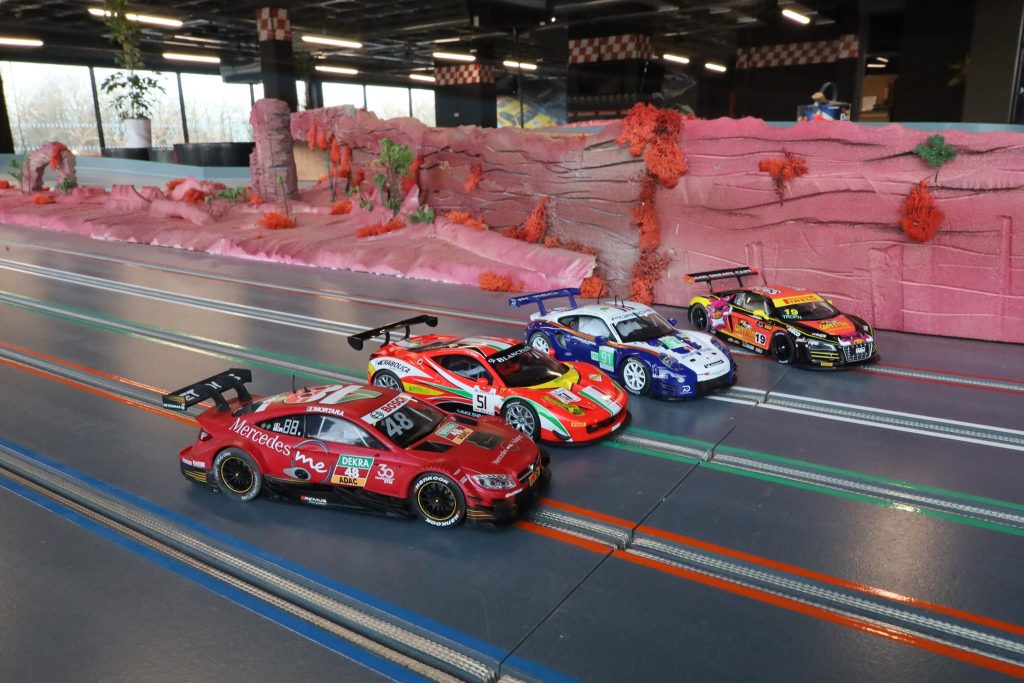 Race Wars slot cars on track