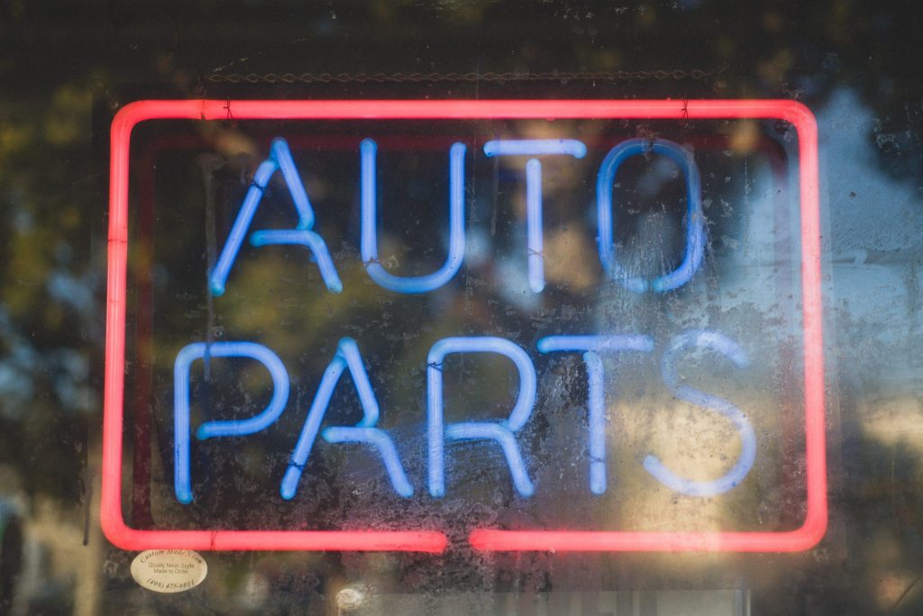 Auto parts neon sign