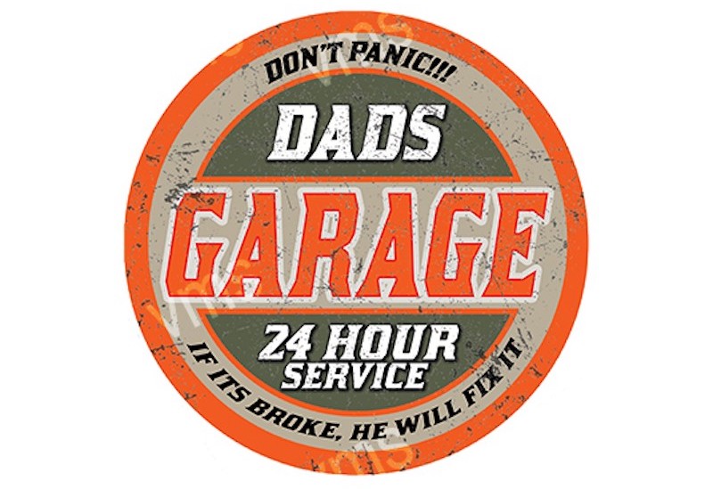 Dad's Garage metal sign