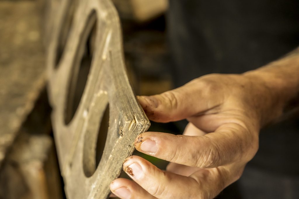 Worn wood trim before restoration by GDK Veneering_Hagerty