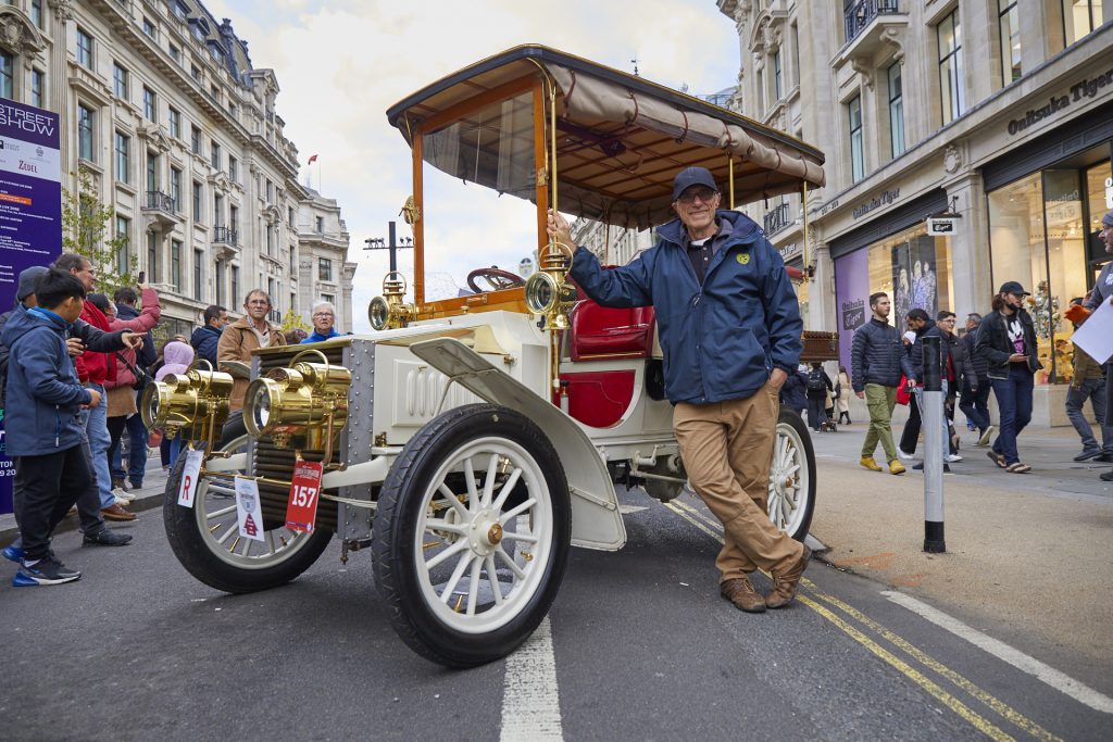 Mitch Gross, 1903 White (steam), at the 2021 Veteran Car Run Concours