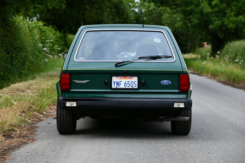 Rear view of Healey Fiesta concept car