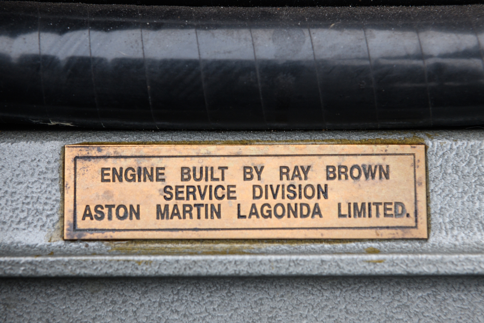 Aston Martin V8 Vantage Zagato engine builder badge