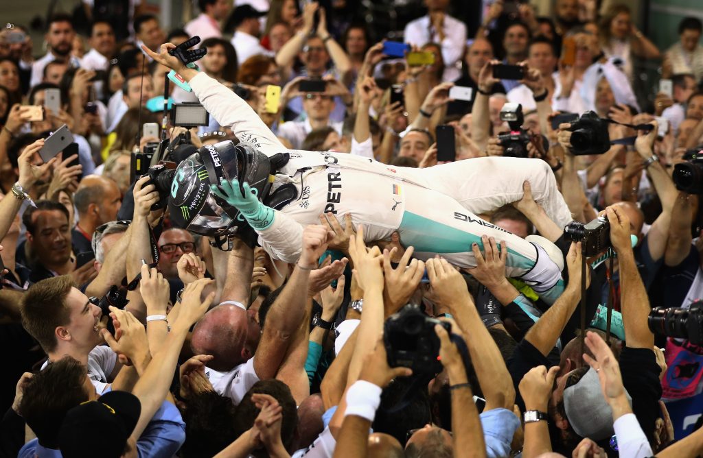 Nico Rosberg crowd surfs after winning 2016 F1 title