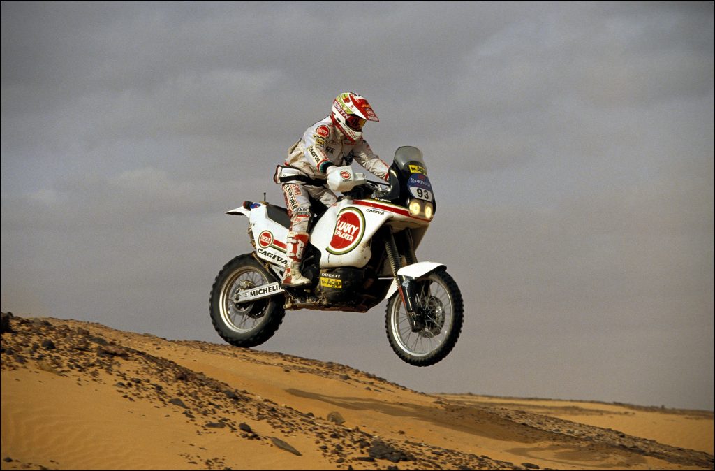 Jorge Arcarons on Cagiva Elefant