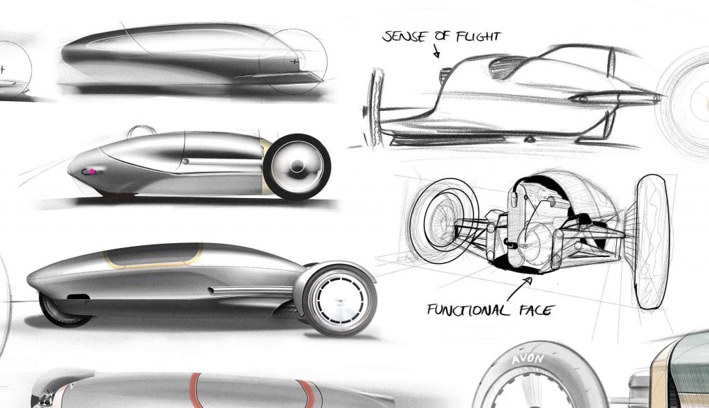 Morgan 3-wheeler design sketches