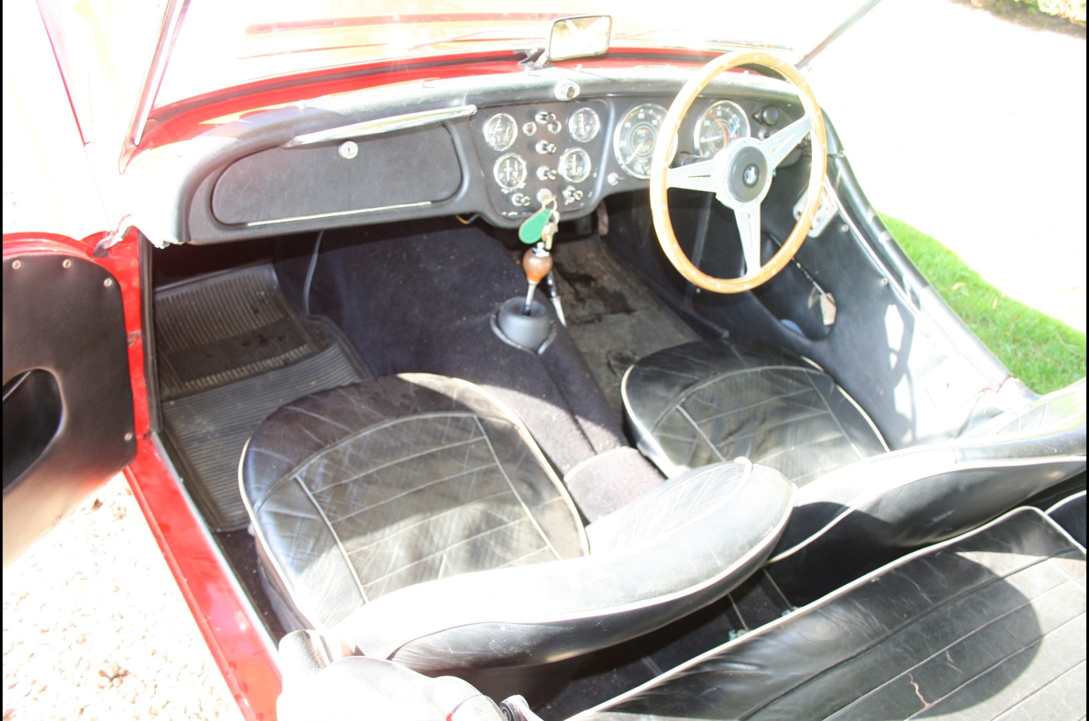 Frederick Forsyth Triumph TR3A interior