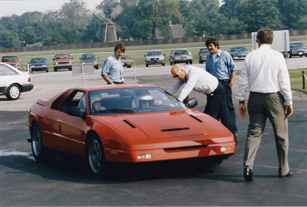 Jackie Stewart tests the Ford GN34 supercar