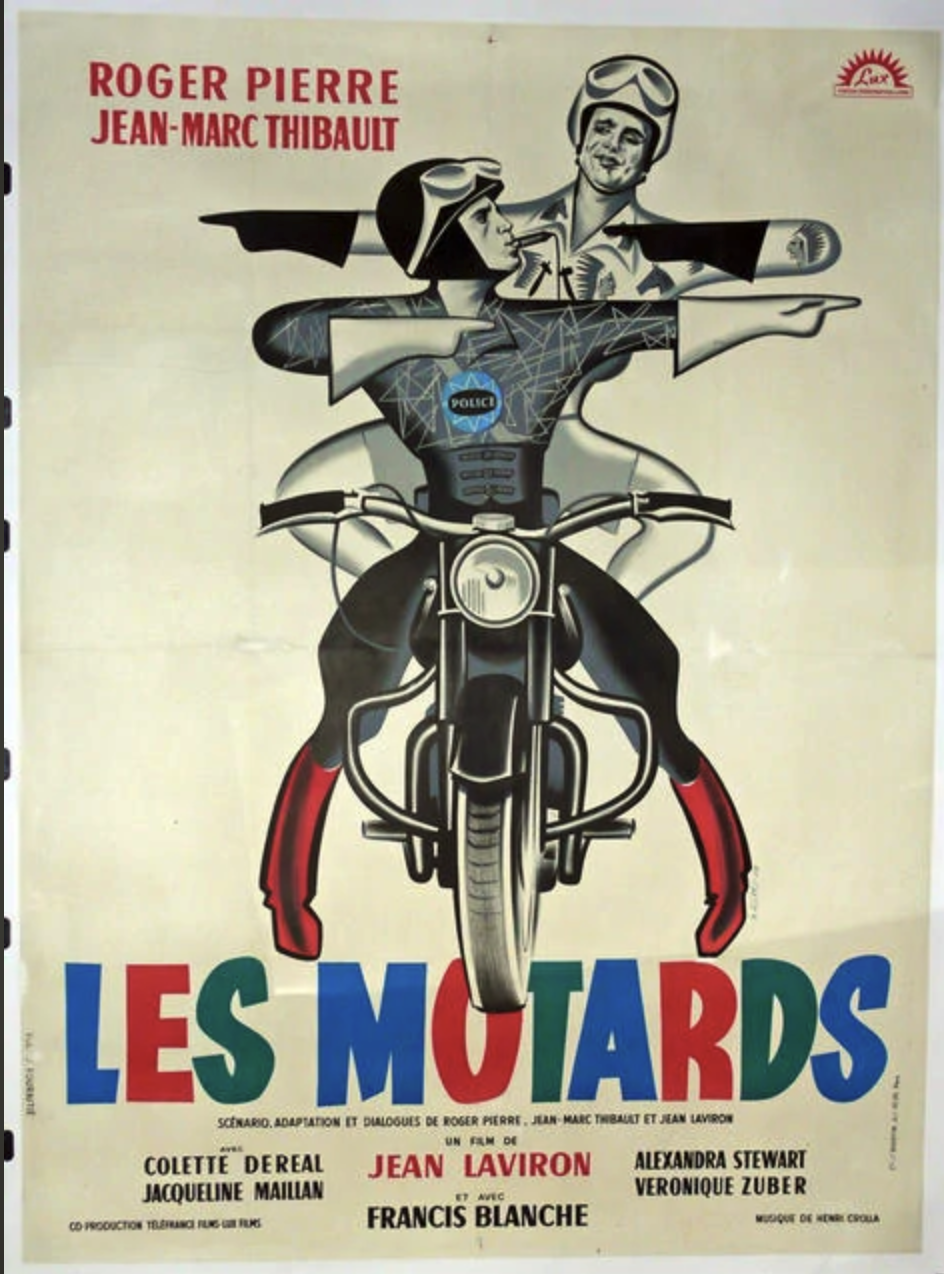 Les Motards vintage motorcycle poster