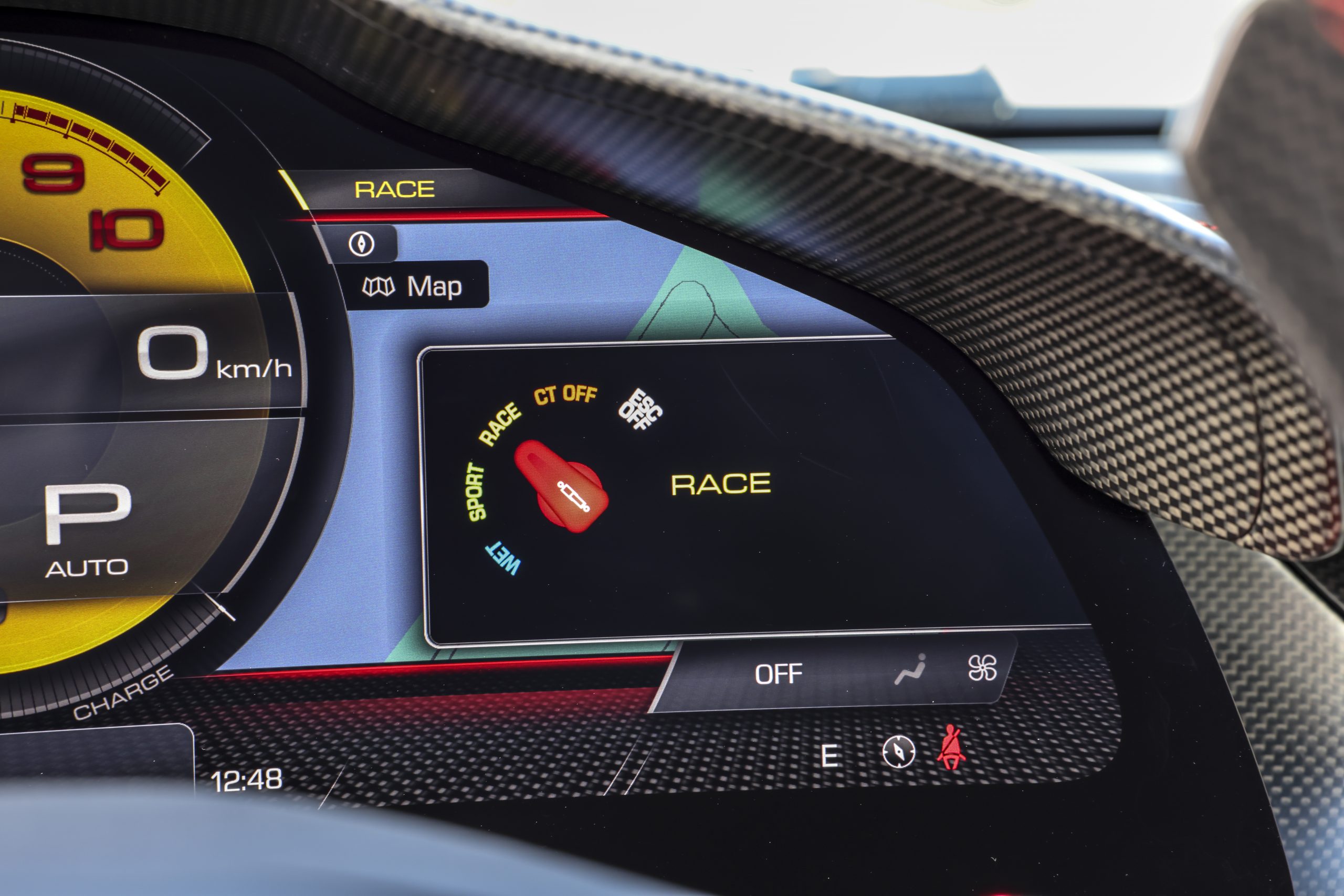 Ferrari 296 GTB digital displays