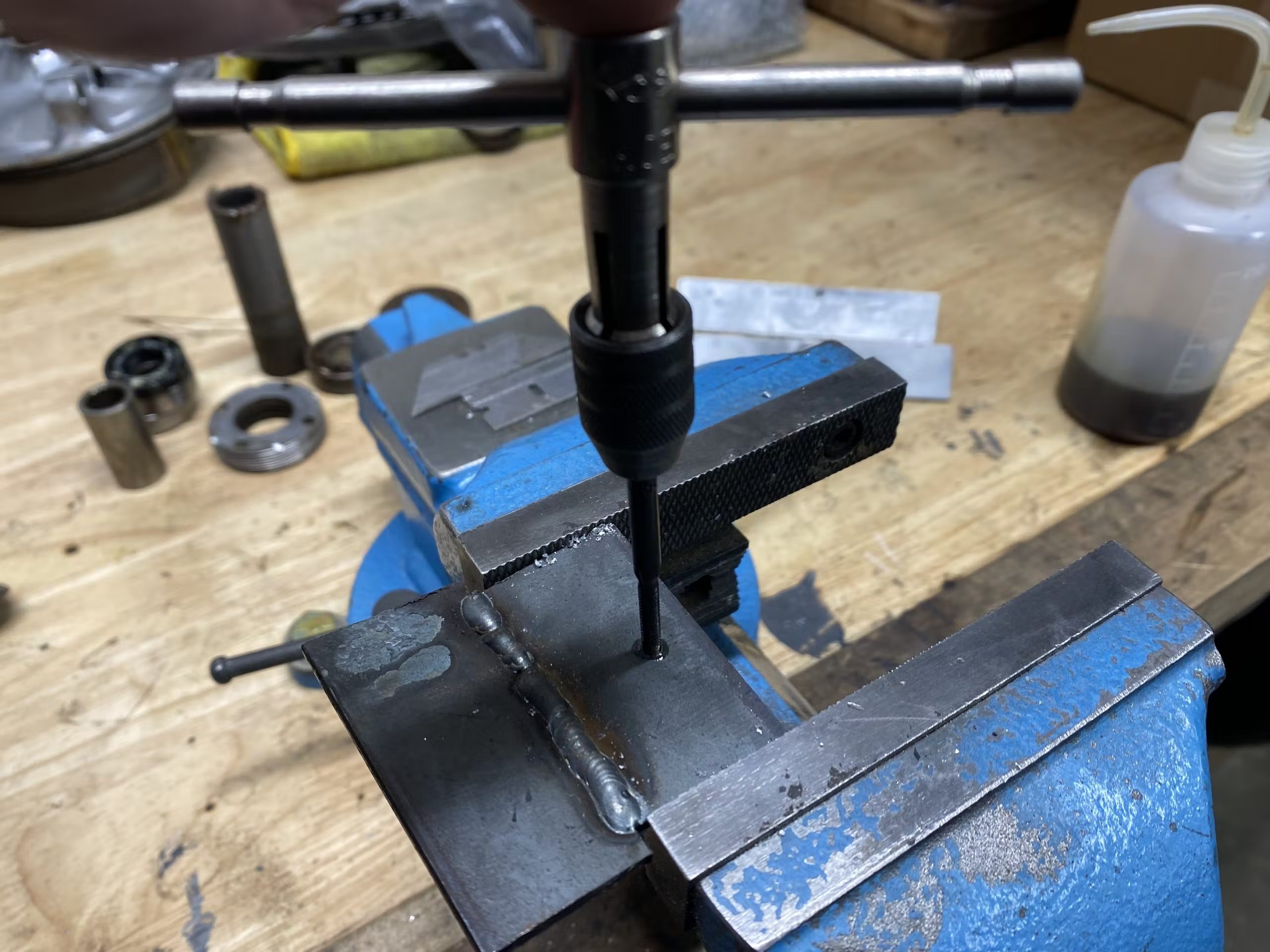 Drilling holes for threads