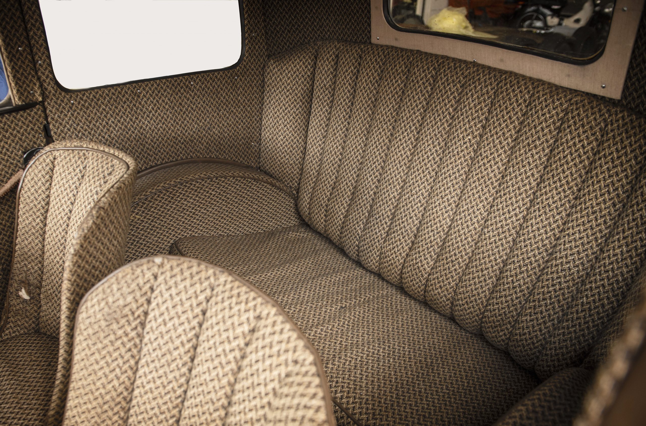 Austin Seven with herringbone fabric