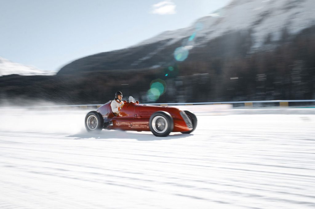 Fritz Burkard in his Pearl Collection’s 1939 Maserati 4CL