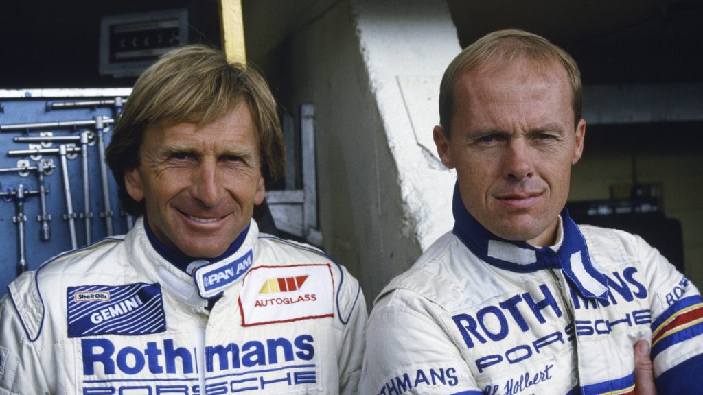 Derek Bell and Al Holbert when racing for Porsche in IMSA