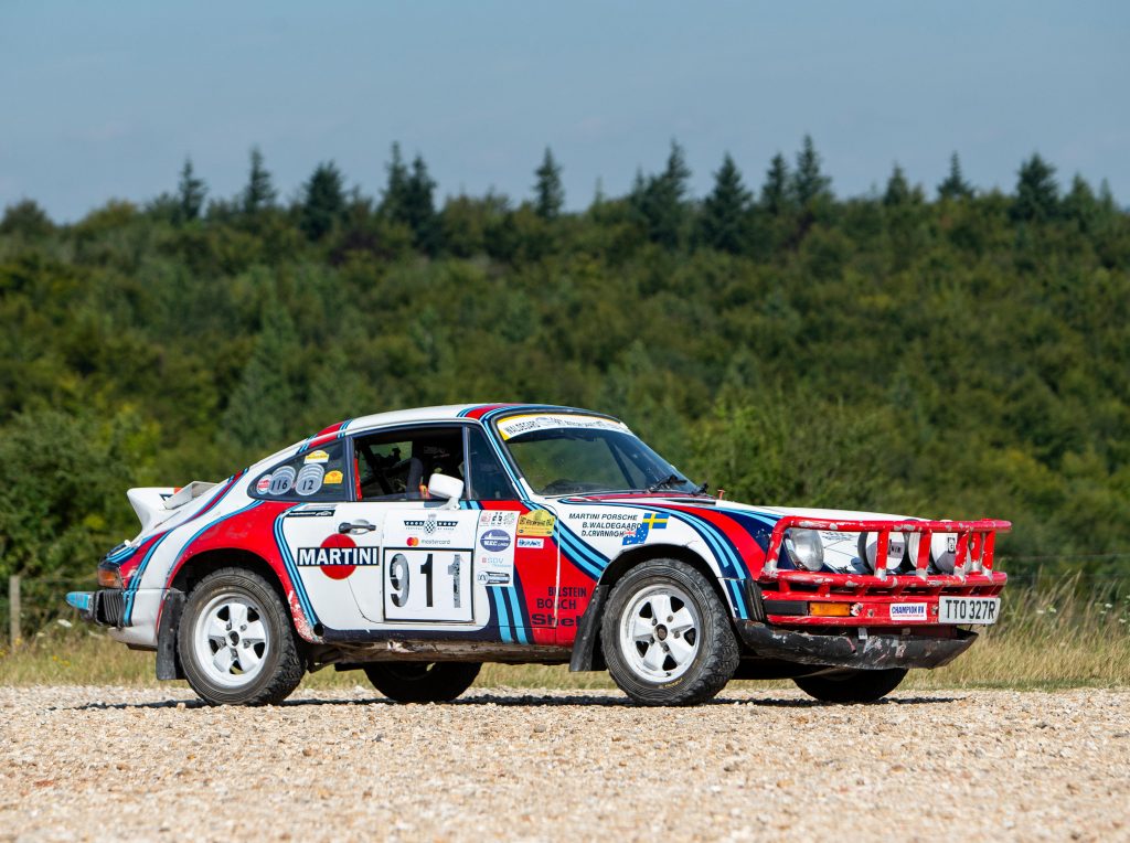 I speed boat that had been owned by The Duke of Edinburgh and the inside display centred around a 1967 ex-Sobislav Zasada/Bjorn Waldegaard Porsche 911 rally car