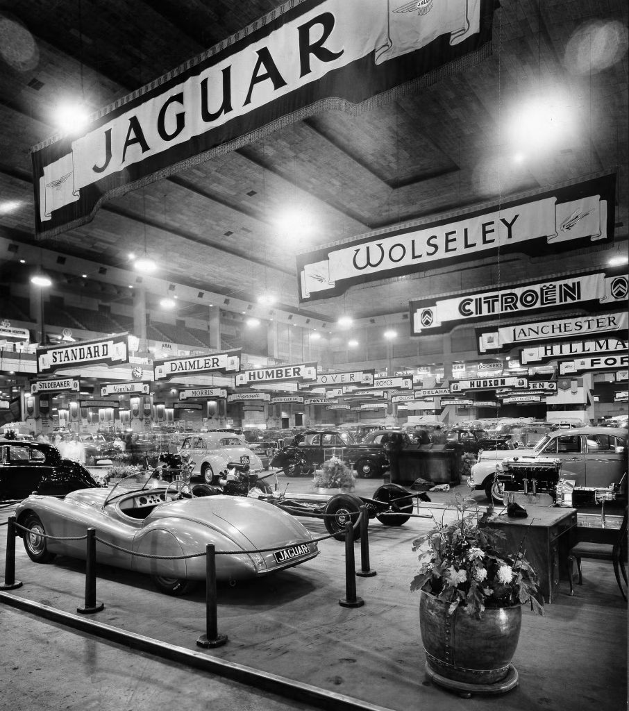 Jaguar XK120 launched at the 1948 Earls Court Motor Show