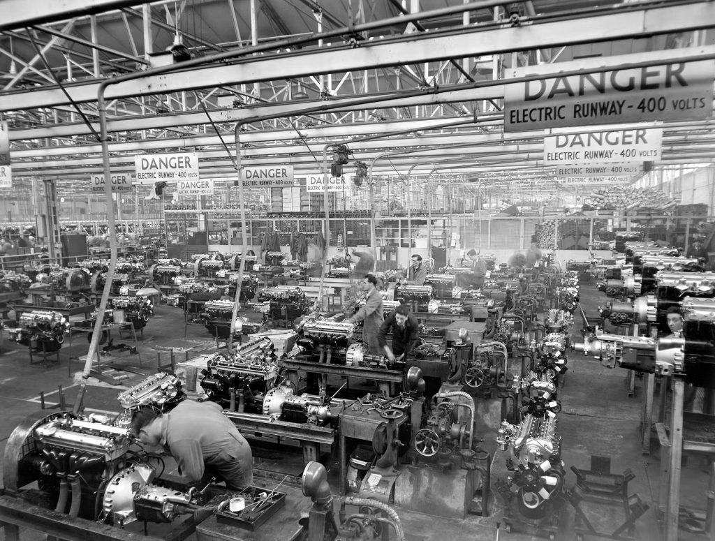 1956 engine dyno tests at Browns Lane Jaguar factory