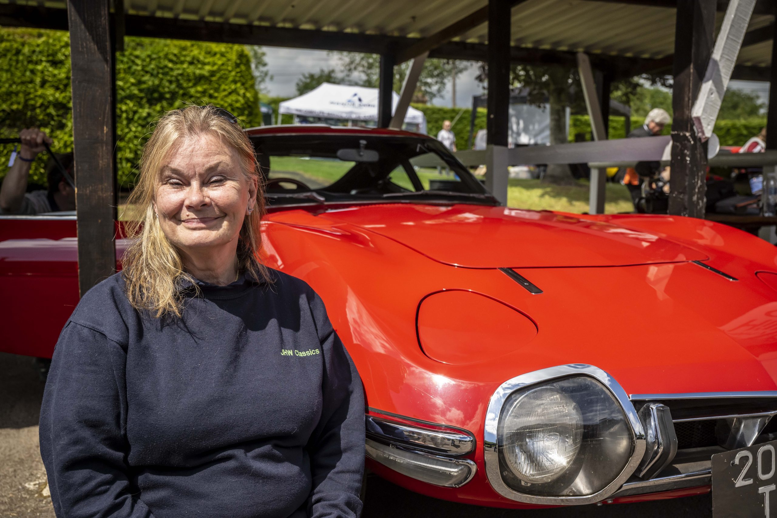 Jane Weitzman and Toyota 2000 GT at Hagerty Hillclimb