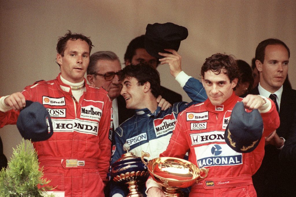 Ayrton Senna, Jean Alesi and Gerhard Berger, 1990 Monaco
