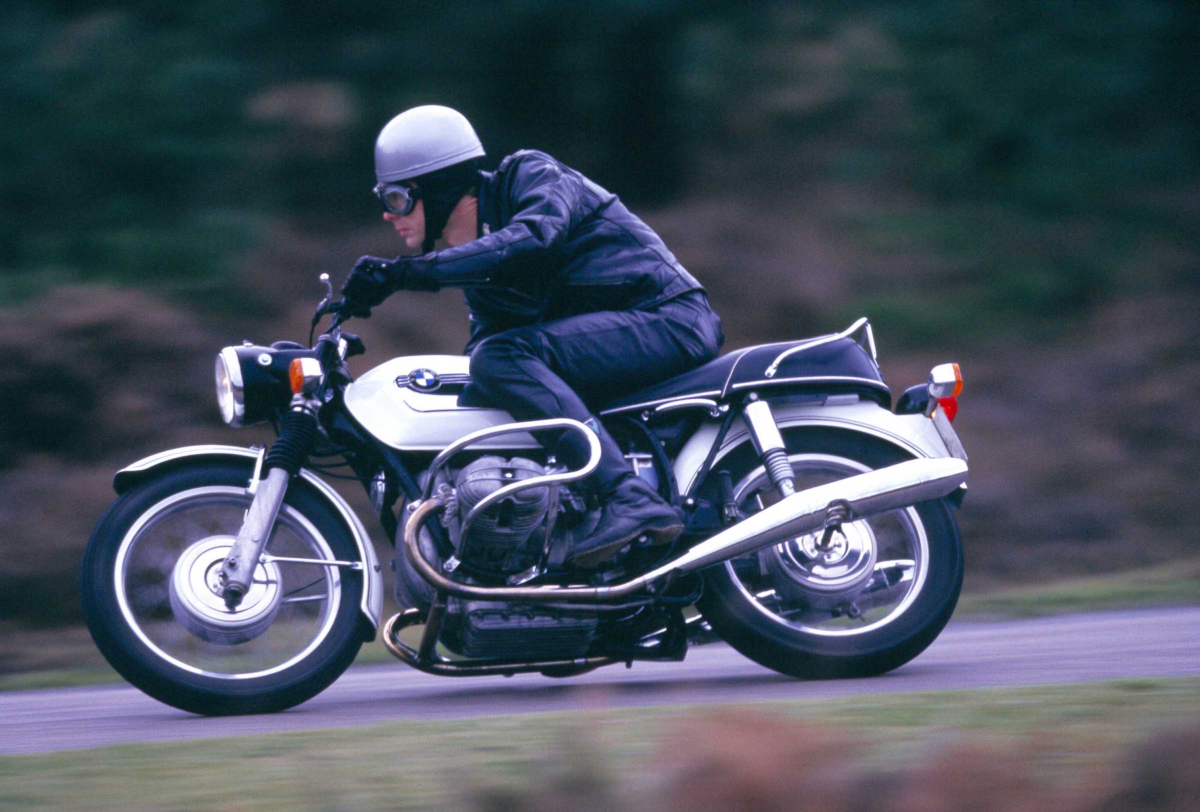 Riding the BMW R75/5 with its gleaming “toaster tank”