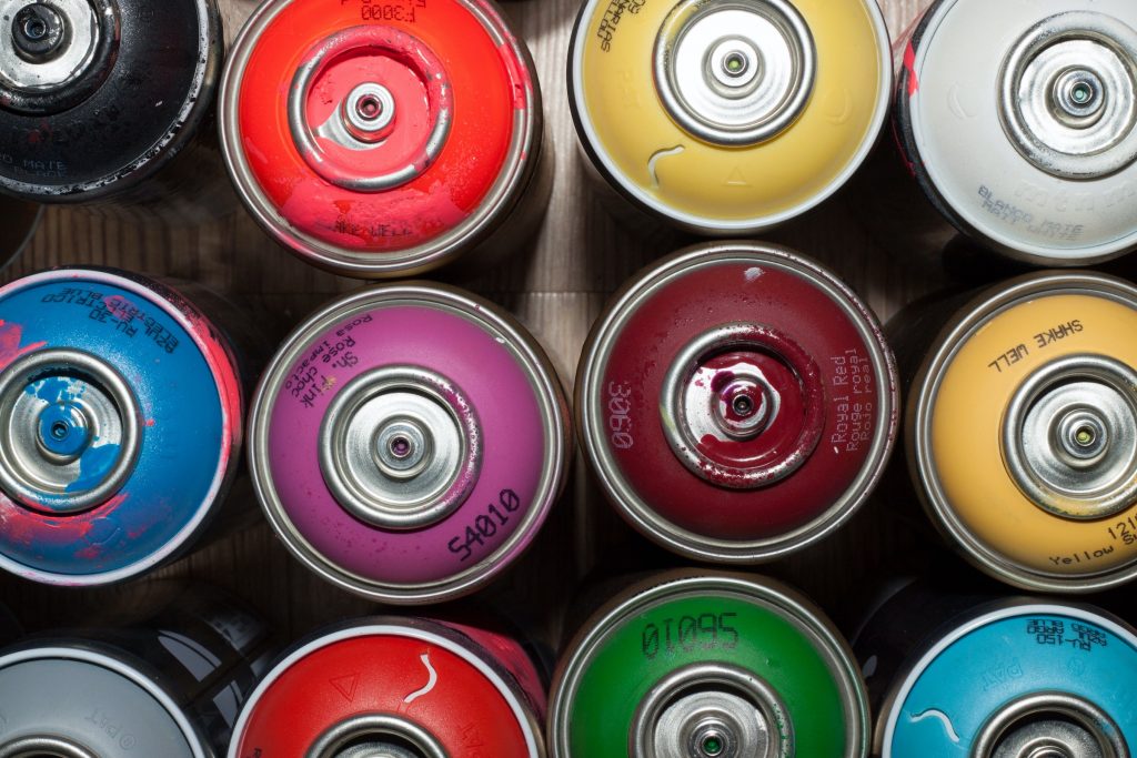 Spray paint cans