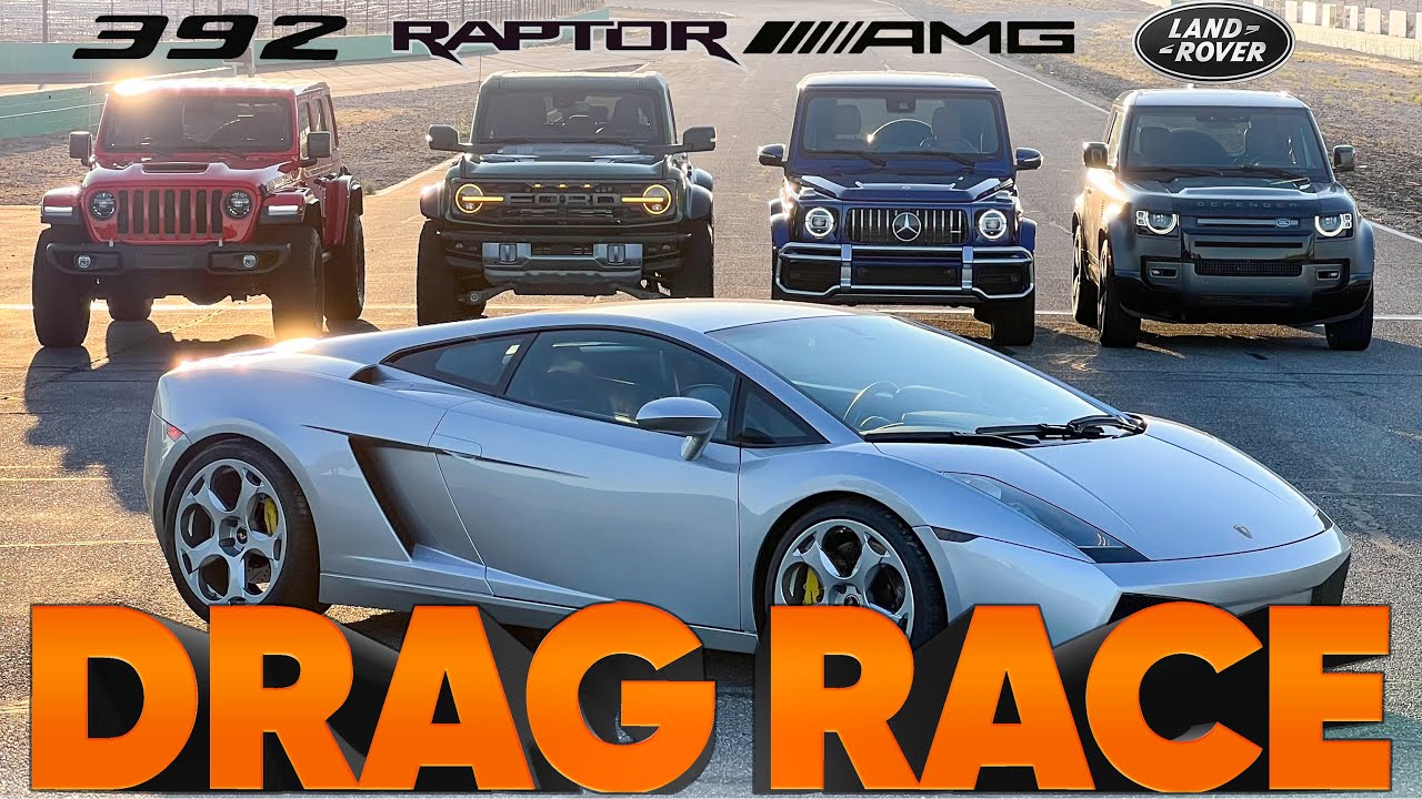 Bronco vs G63 vs Wrangler vs Defender vs Gallardo | Cammisa Drag Race Replay