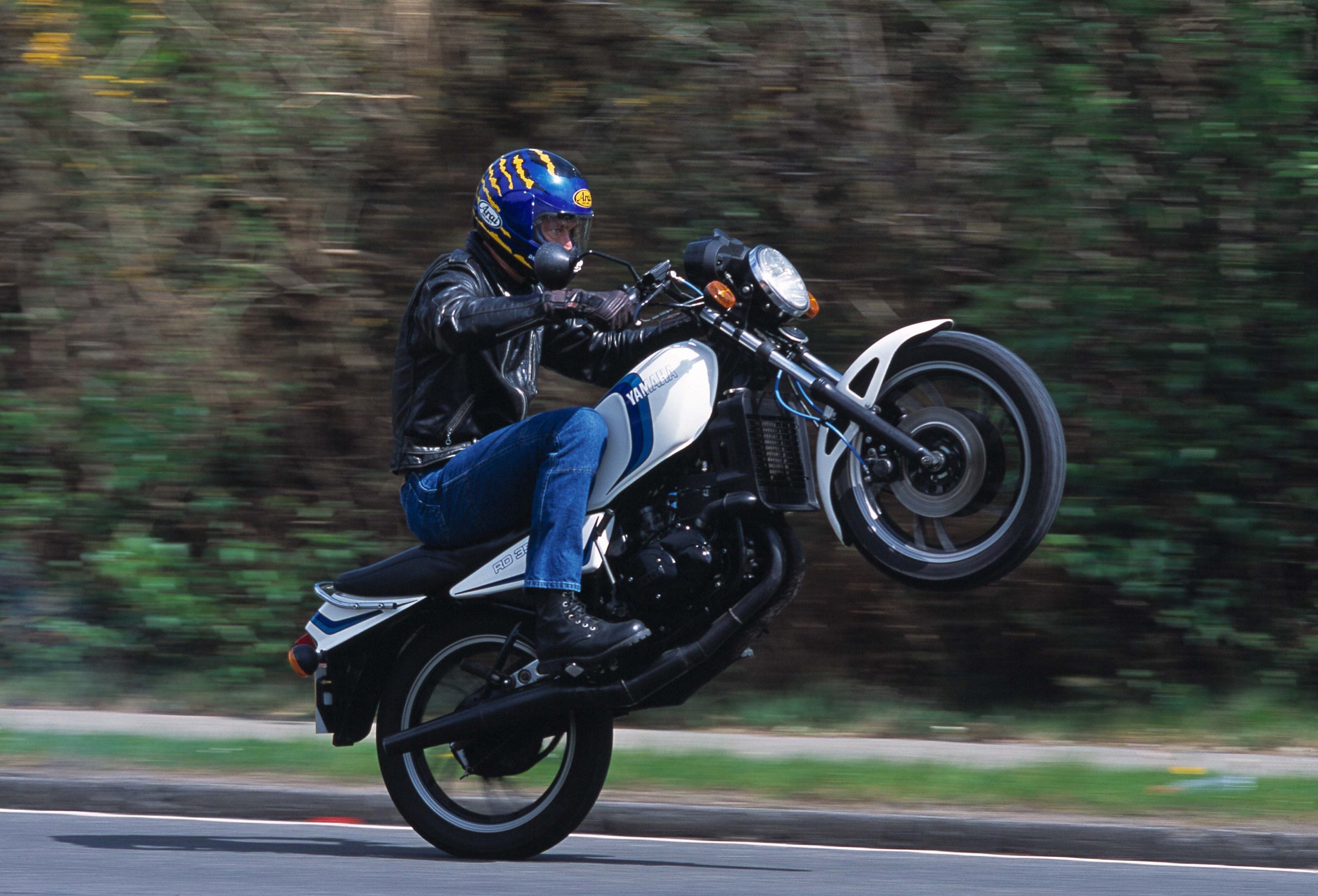 With a twist of the throttle, the Yamaha RD350LC was a party animal