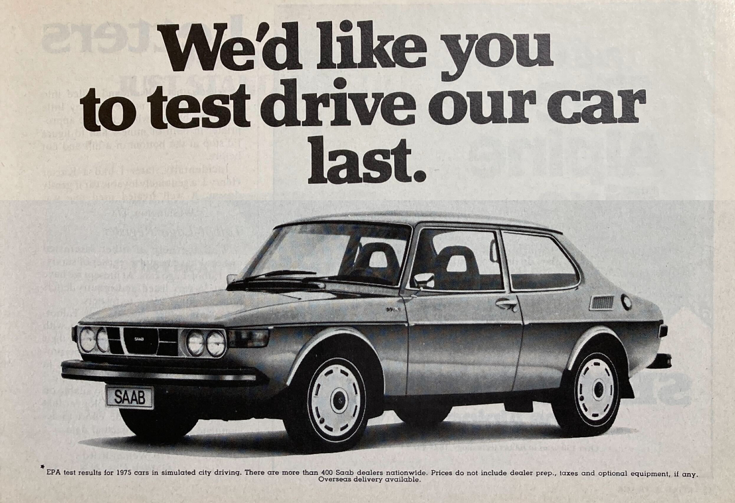 Ad Break: Test drive the rest, you’ll still buy a Saab 99