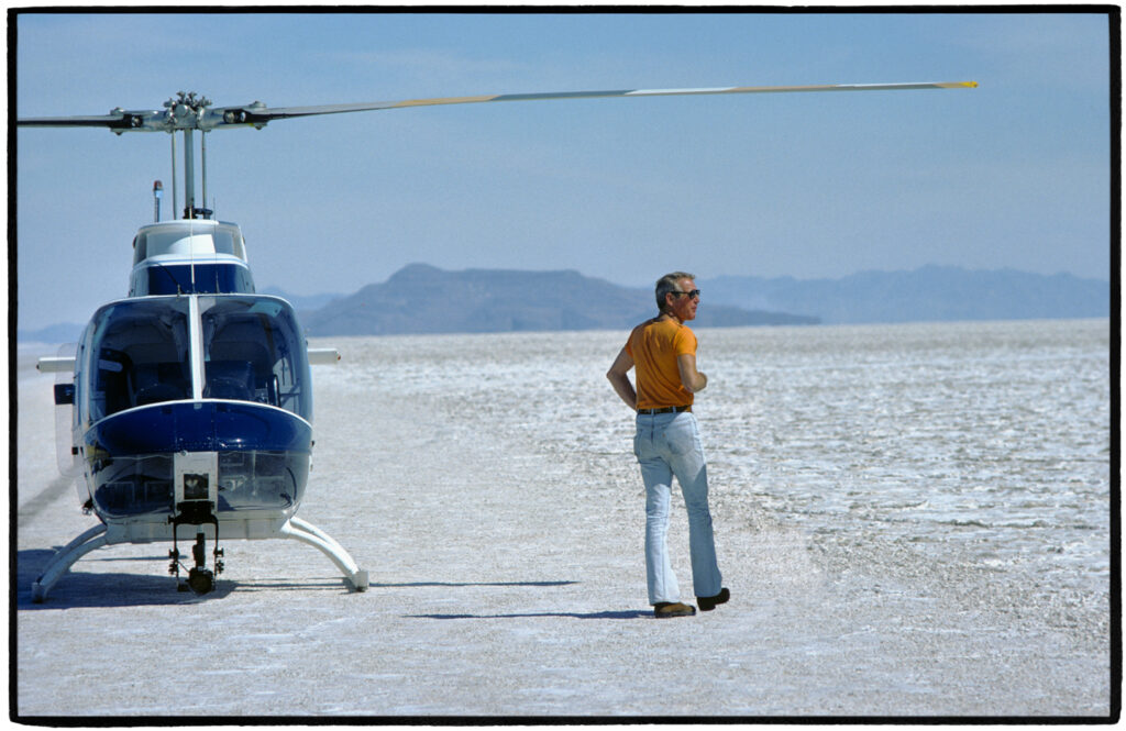 Paul Newman Bell Jet Ranger on Bonneville Salt Flats