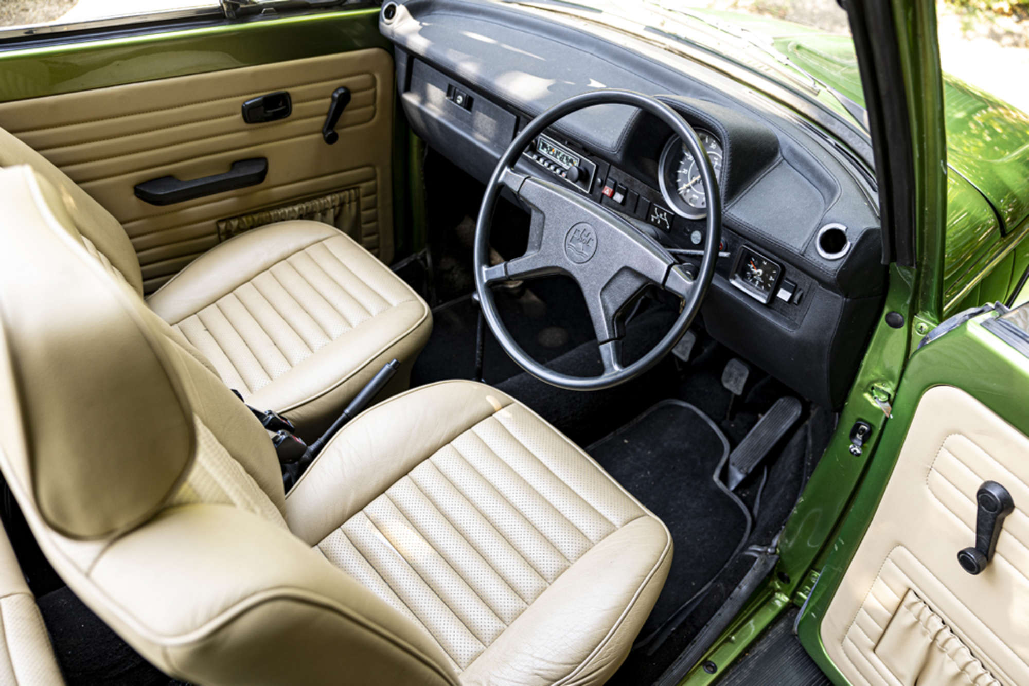 The Who Volkswagen Beetle cabrio interior