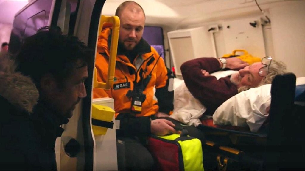 James May in ambulance