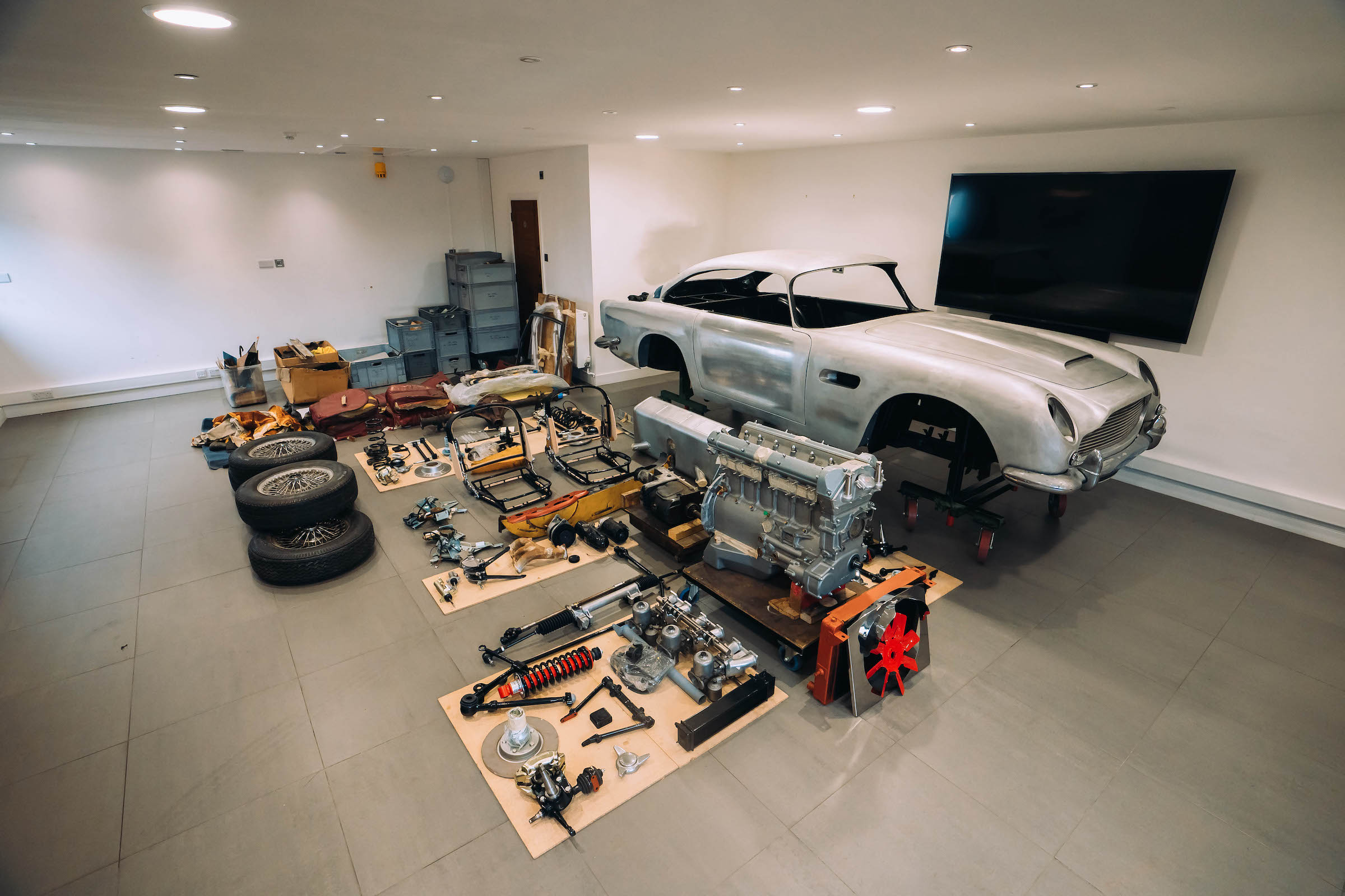 This disassembled DB5 is the world's best Airfix kit
