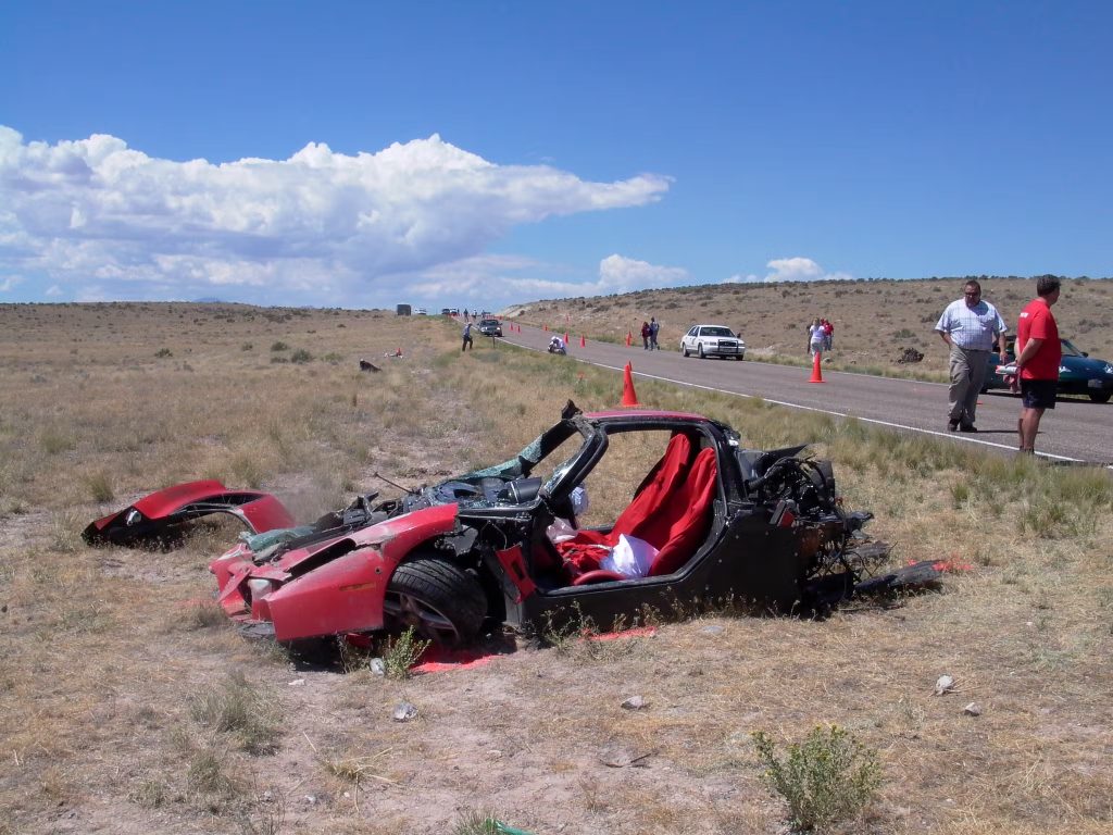 Crashed Ferrari Enzo 200mph smash