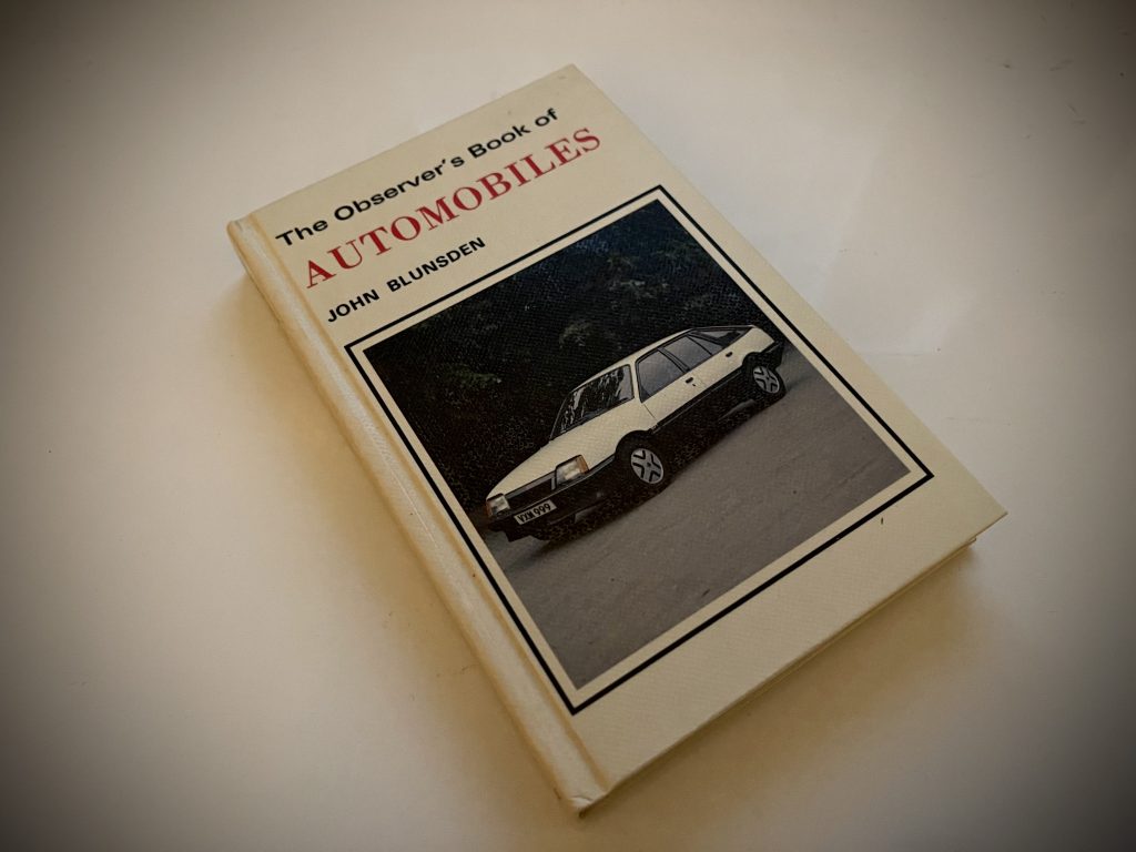 The Observer's Book of Automobiles with Vauxhall Cavalier SR on the cover